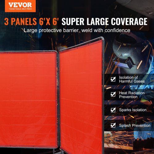 Welding Screen with Frame 6 x 6 3 Panel Welding Curtain Screens