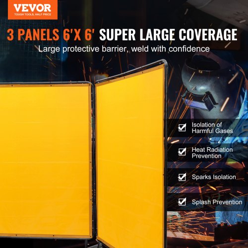 Welding Screen with Frame 6 x 6 3 Panel Welding Curtain Screens