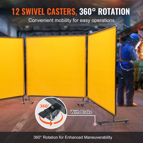 Welding Screen with Frame 6 x 6 3 Panel Welding Curtain Screens