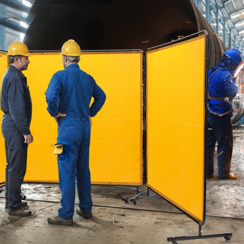 Welding Screen with Frame 6 x 6 3 Panel Welding Curtain Screens