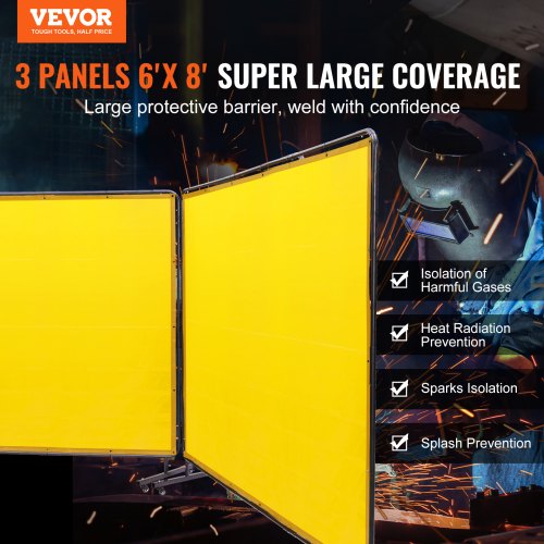 Welding Screen with Frame 6 x 8 3 Panel Welding Curtain Screens