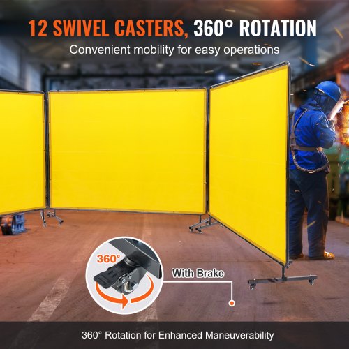 Welding Screen with Frame 6 x 8 3 Panel Welding Curtain Screens
