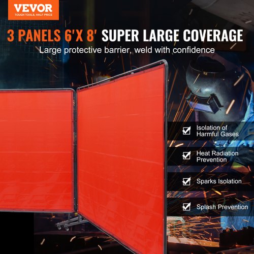 Welding Screen with Frame 6 x 8 3 Panel Welding Curtain Screens