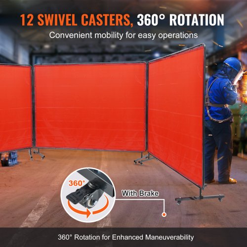 Welding Screen with Frame 6 x 8 3 Panel Welding Curtain Screens