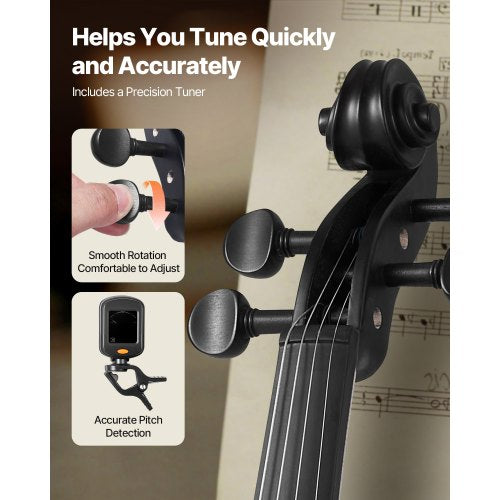 Violin 44 Full Size for Adults Violin Fiddle Set for Beginners Student