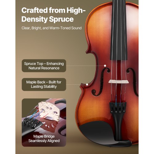 Violin 44 Full Size for Adults Violin Fiddle Set for Beginners Student 1