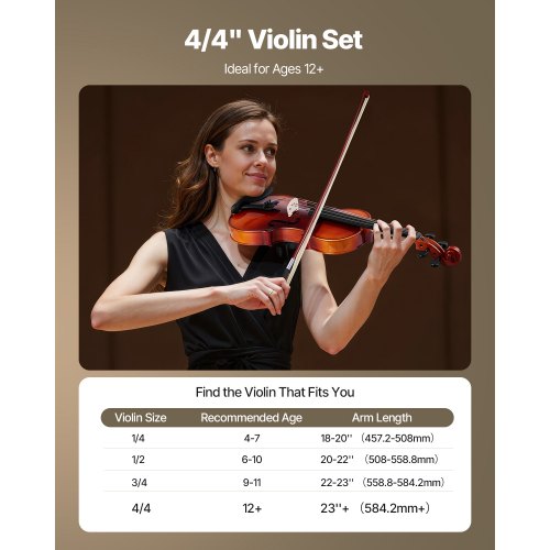Violin 44 Full Size for Adults Violin Fiddle Set for Beginners Student 1