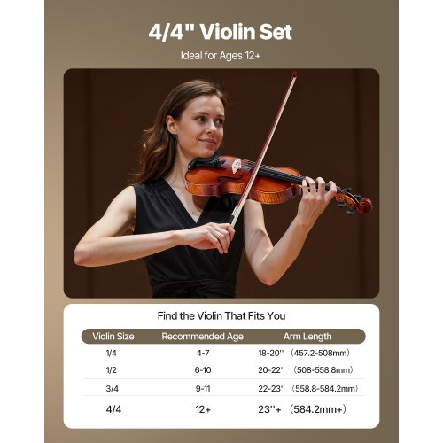 Violin 44 Full Size for Adults Violin Fiddle Set for Beginners Student 2