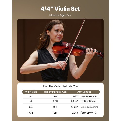 Violin 44 Full Size for Adults Violin Fiddle Set for Beginners Student 4