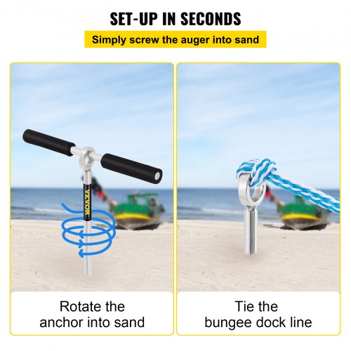 Sand Anchor 18 Length Auger to The Beach and Sandbar 316 Stainless Steel