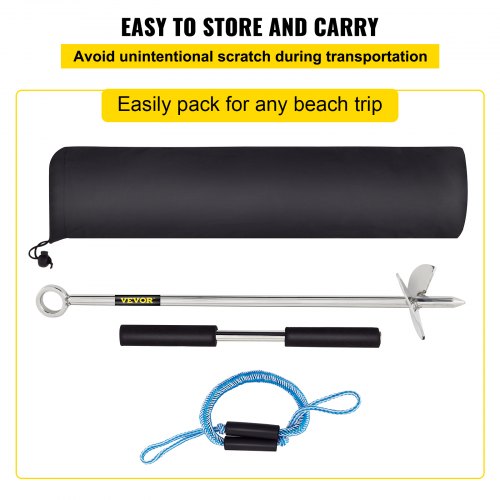 Sand Anchor 18 Length Auger to The Beach and Sandbar 316 Stainless Steel