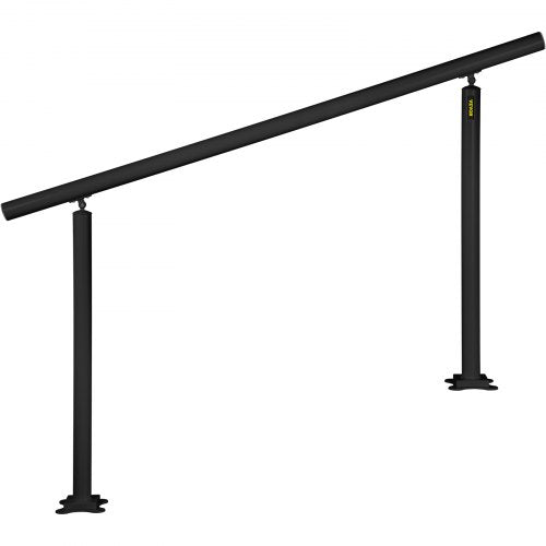 Outdoor Stair Railing Kit 5 FT Handrails 05 Steps Adjustable Angle Black