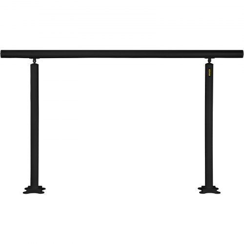 Outdoor Stair Railing Kit 5 FT Handrails 05 Steps Adjustable Angle Black