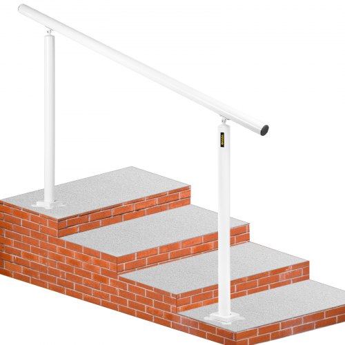 Outdoor Stair Railing Kit 5 FT Handrails 05 Steps Adjustable Angle White