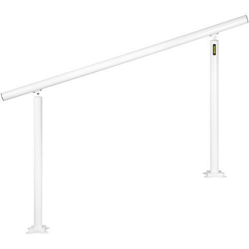 Outdoor Stair Railing Kit 5 FT Handrails 05 Steps Adjustable Angle White