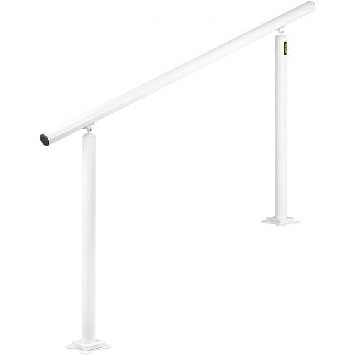 Outdoor Stair Railing Kit 5 FT Handrails 05 Steps Adjustable Angle White
