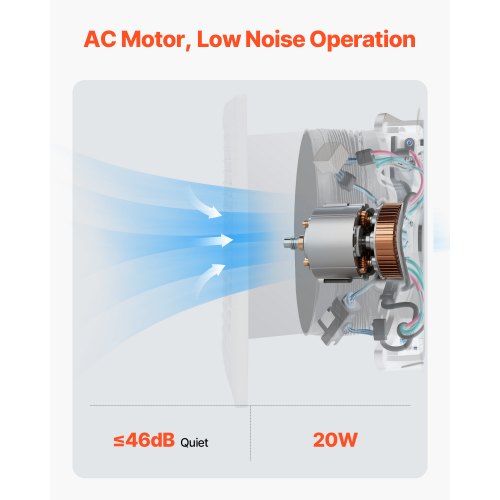 6 inch ThroughTheWall Ventilation Fan 110 CFM Through Wall Exhaust Fan