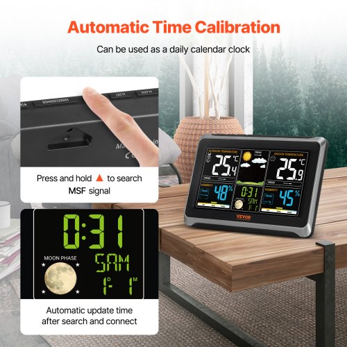 Weather Station Indoor Outdoor 75 in Color Display Wireless Digital Home