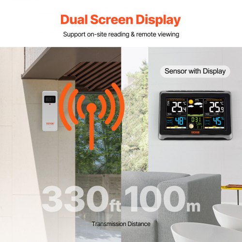 Weather Station Indoor Outdoor 75 in Color Display Wireless Digital Home