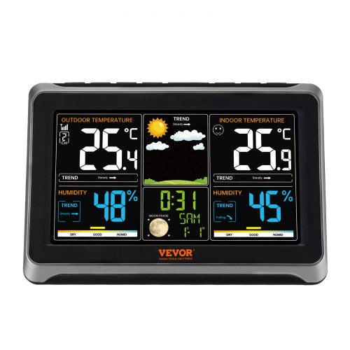 Weather Station Indoor Outdoor 75 in Color Display Wireless Digital Home