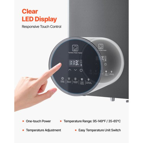 Gas Tankless Water Heater 43Gal Indoor 100000 BTU Instant Hot Water