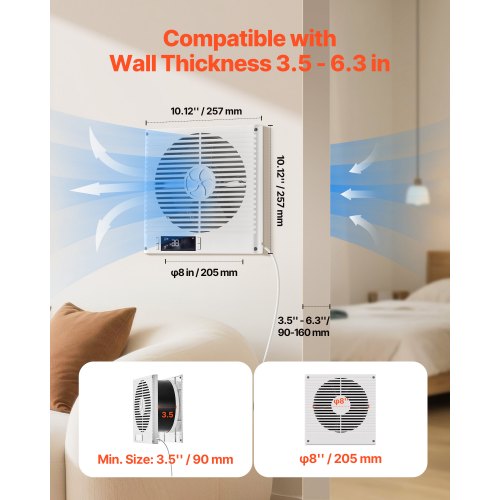 75Inch Room to Room Fan 2in1 305 CFM Through Wall Fan with Remote