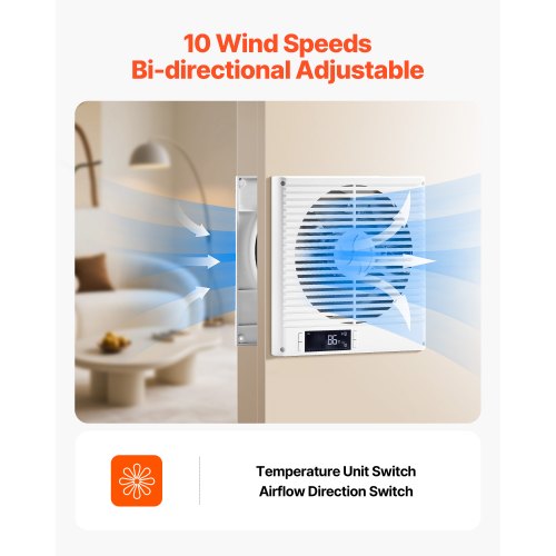75Inch Room to Room Fan 2in1 305 CFM Through Wall Fan with Remote