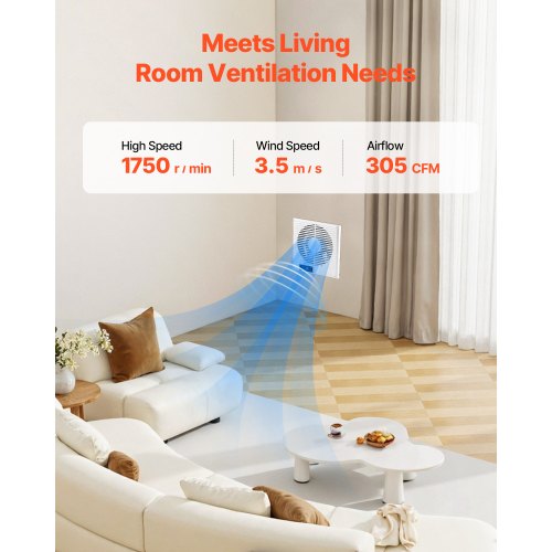 75Inch Room to Room Fan 2in1 305 CFM Through Wall Fan with Remote