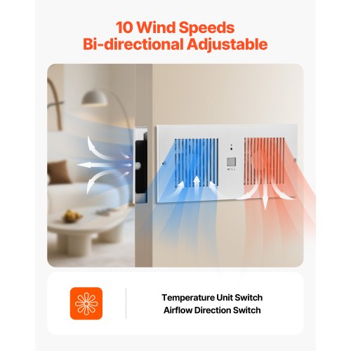 4Inch Room to Room Fan 2in1 300 CFM Through Wall Fan with Remote Control