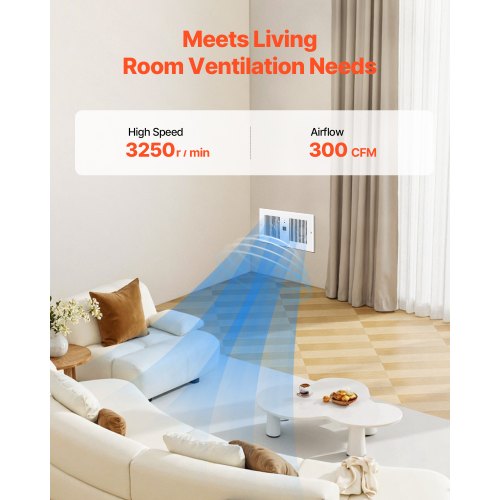 4Inch Room to Room Fan 2in1 300 CFM Through Wall Fan with Remote Control