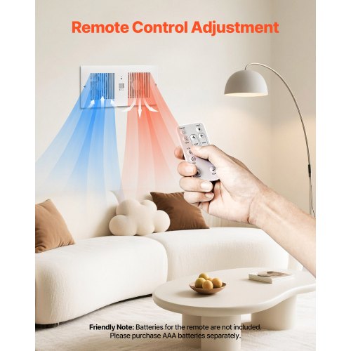 4Inch Room to Room Fan 2in1 300 CFM Through Wall Fan with Remote Control