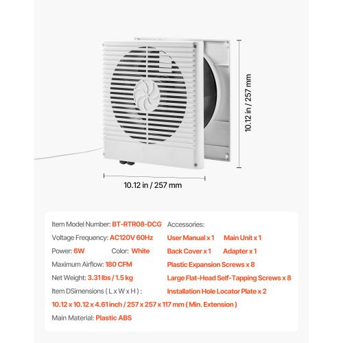 75Inch Room to Room Fan Through Wall Fan with AC Motor Bidirectional