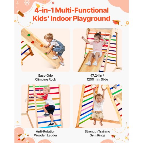 Indoor Playground Jungle Gym 4in1 Wooden Indoor Playground Playset
