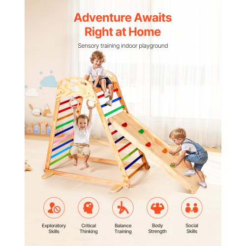 Indoor Playground Jungle Gym 4in1 Wooden Indoor Playground Playset