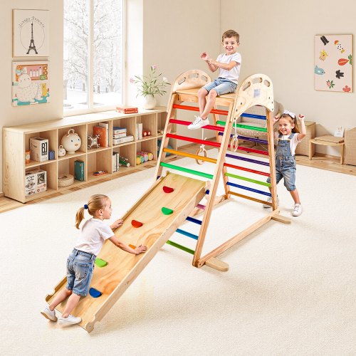 Indoor Playground Jungle Gym 4in1 Wooden Indoor Playground Playset