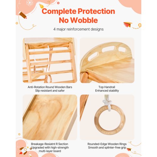 Indoor Playground Jungle Gym 4in1 Wooden Indoor Playground Climbing Toys