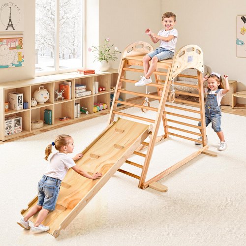 Indoor Playground Jungle Gym 4in1 Wooden Indoor Playground Climbing Toys