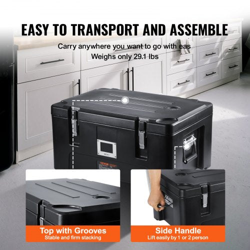 Insulated Food Pan Carrier 36Qt Capacity Stackable Catering Hot Box with 3