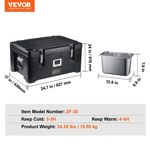 Insulated Food Pan Carrier 36Qt Capacity Stackable Catering Hot Box with 3