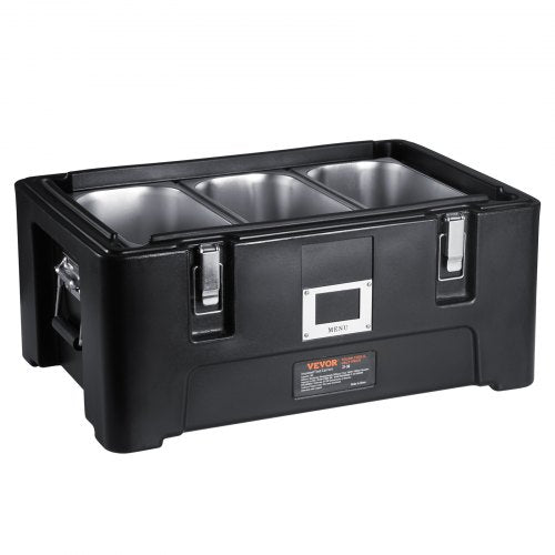Insulated Food Pan Carrier 36Qt Capacity Stackable Catering Hot Box with 3