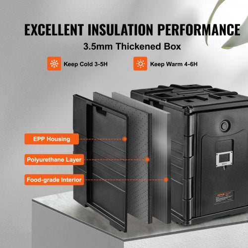 Insulated Food Pan Carrier 82 Qt Hot Box for Catering LLDPE Food Box