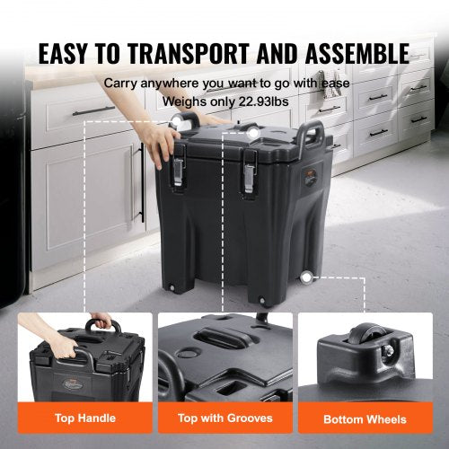 Insulated Food Carrier 32Qt Capacity Stackable Catering Hot Box