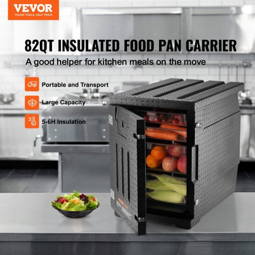 Insulated Food Pan Carrier 82 Qt Hot Box for Catering LLDPE Food Box