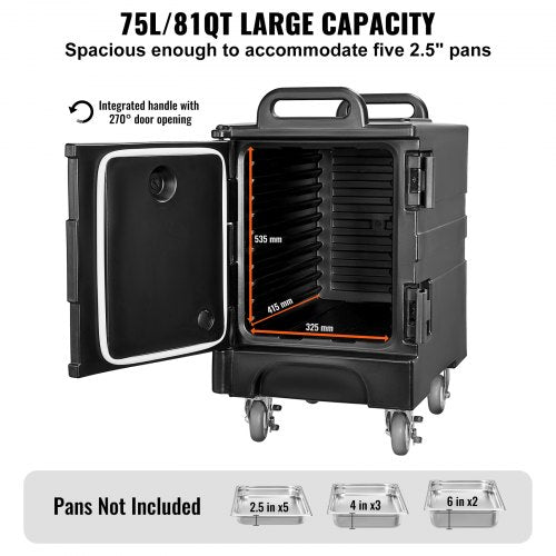 Insulated Food Pan Carrier 81 Qt Hot Box for Catering Food Box Carrier