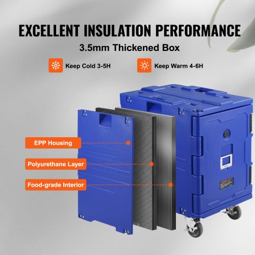 Insulated Food Pan Carrier 82 Qt Hot Box for Catering LLDPE Food Box