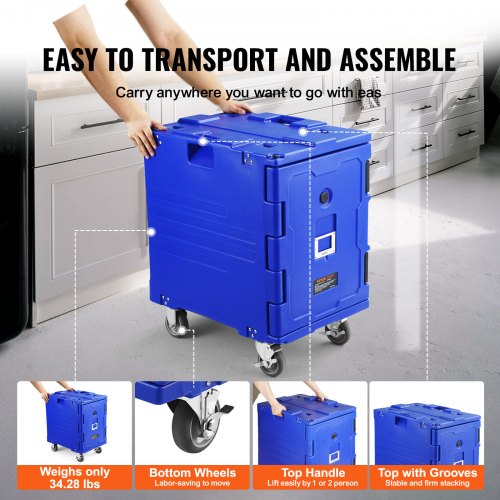 Insulated Food Pan Carrier 82 Qt Hot Box for Catering LLDPE Food Box