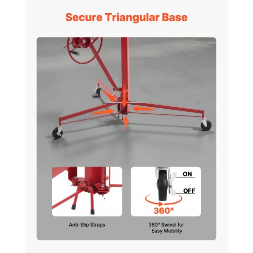11ft Drywall Lift HeavyDuty 150 lbs Sheetrock Hoist with Adjustable