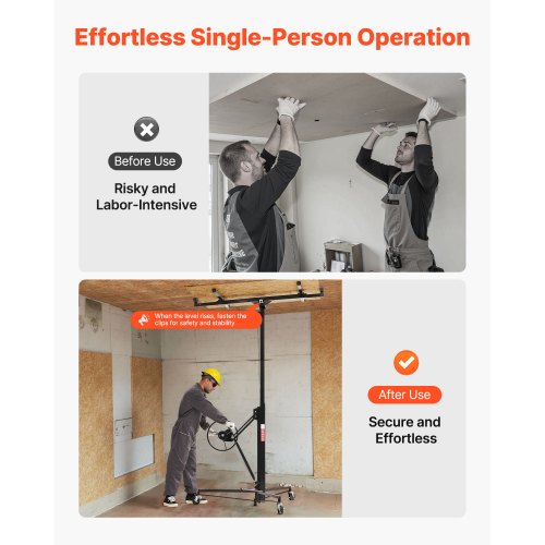 11ft Drywall Lift HeavyDuty 150 lbs Sheetrock Hoist with Adjustable 1