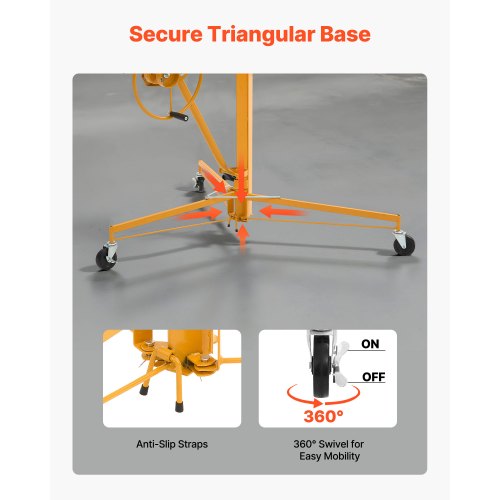 16ft Drywall Lift HeavyDuty 150 lbs Sheetrock Hoist with Adjustable