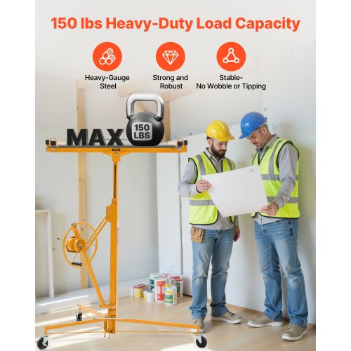 11ft Drywall Lift HeavyDuty 150 lbs Sheetrock Hoist with Adjustable 2